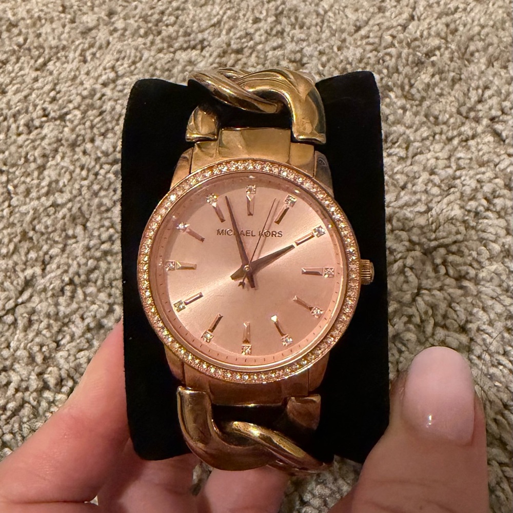Michael Kors Women's Watch in Rose Gold with Crystal Accents
